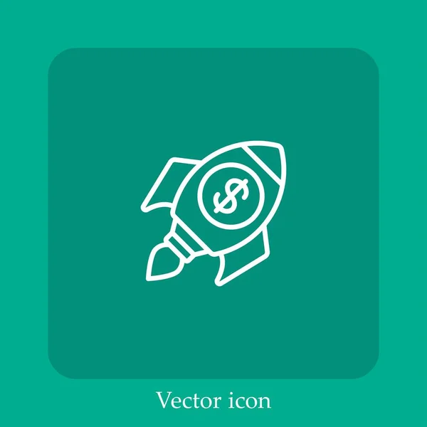 Vektor Symbol Lineare Icon Line Mit Editierbarem Strich Starten — Stockvektor