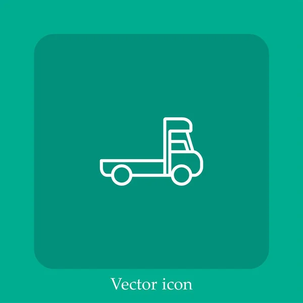 Lkw Vektor Symbol Lineare Symbol Linie Mit Editierbarem Strich — Stockvektor