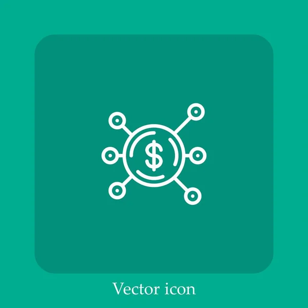 Icono Vector Venta Icon Line Lineal Con Carrera Editable — Vector de stock