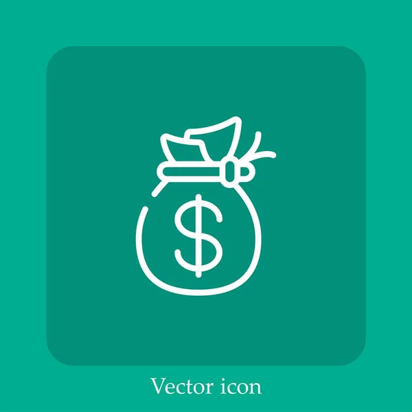 Bag Vector Icon Lineare Icon Line Mit Editierbarem Strich — Stockvektor