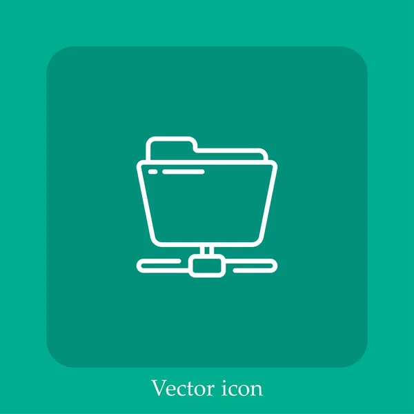 Folder Vector Icon Linear Icon Line Editable Stroke — Stock Vector