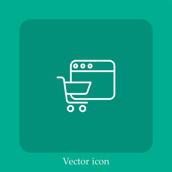 Shopping Online Vector Icon Linear Icon Line Editable Stroke — Stock Vector