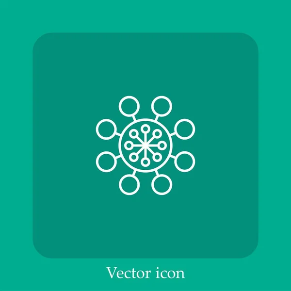 Icône Vectorielle Profonde Icône Linéaire Ligne Avec Course Modifiable — Image vectorielle