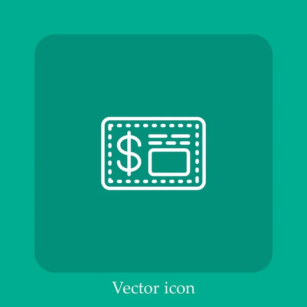 Ícone Vetor Cupom Linear Icon Line Com Curso Editável — Vetor de Stock
