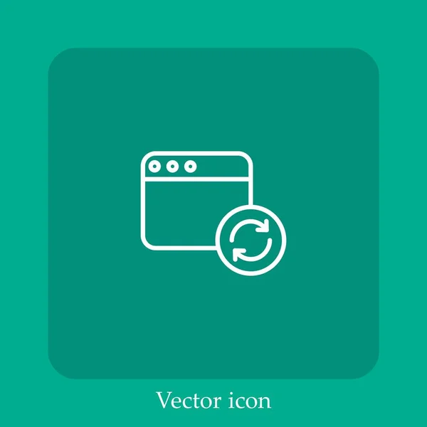 Atualizar Ícone Vetorial Linear Icon Line Com Curso Editável — Vetor de Stock