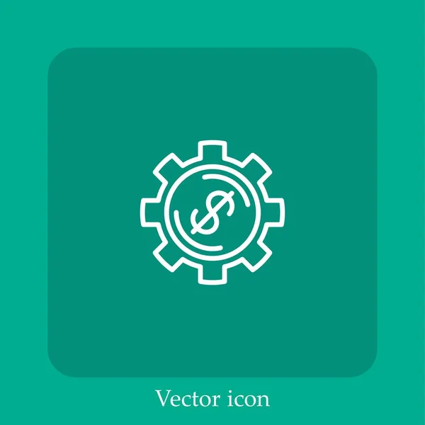 Ícone Vetor Financeiro Linear Icon Line Com Curso Editável — Vetor de Stock