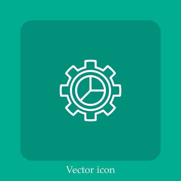 Gráfico Ícone Vetor Linear Icon Line Com Curso Editável — Vetor de Stock