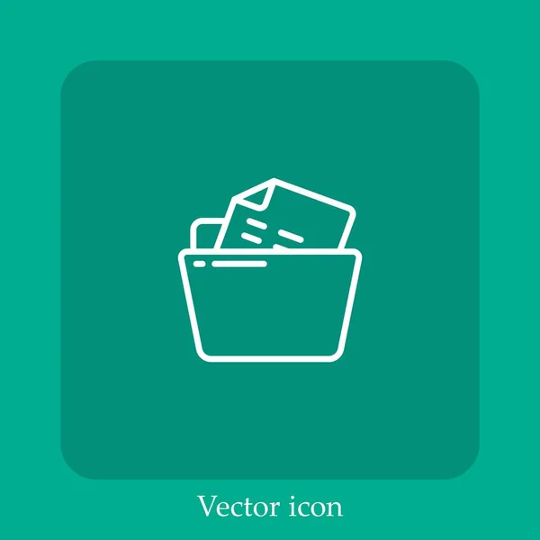 Ordnervektorsymbol Lineare Icon Line Mit Editierbarem Strich — Stockvektor