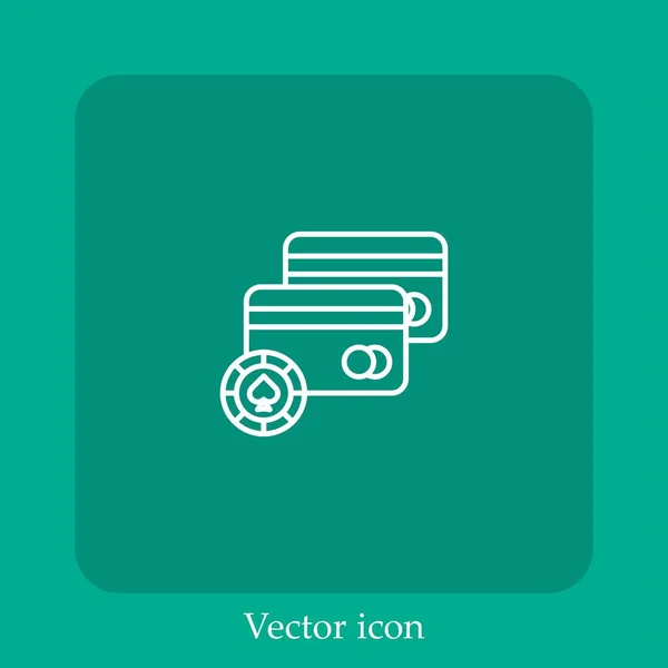 Ícone Vetor Pagamento Linear Icon Line Com Curso Editável — Vetor de Stock