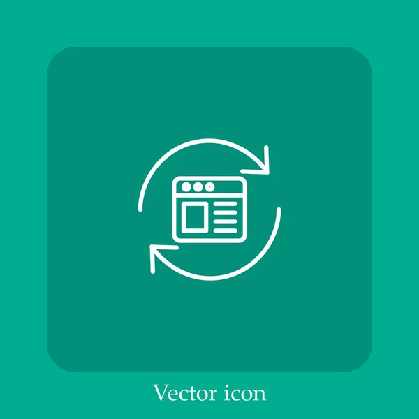 Icono Vector Recarga Icon Line Lineal Con Carrera Editable — Vector de stock