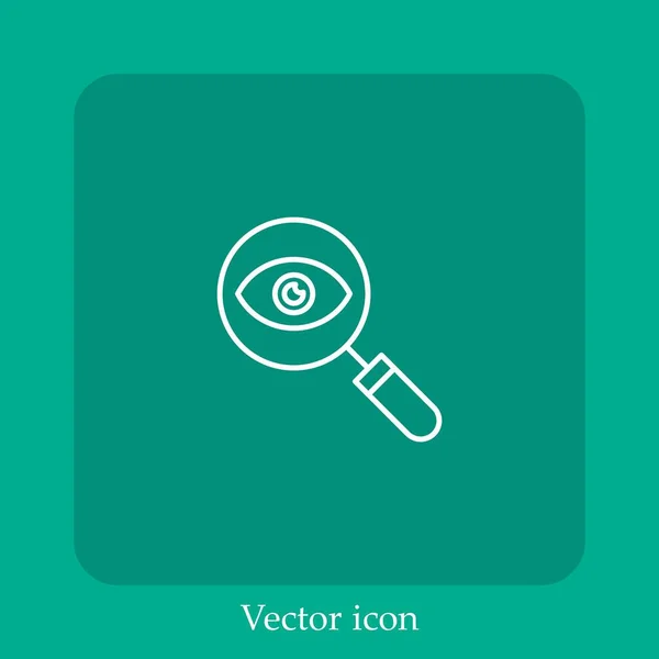 Ícone Vetor Pesquisa Linear Icon Line Com Curso Editável —  Vetores de Stock