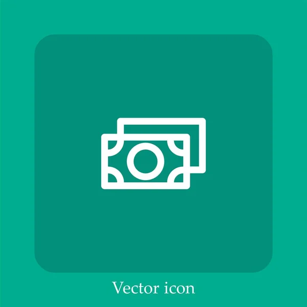Cash Vector Icon Lineare Icon Line Mit Editierbarem Strich — Stockvektor