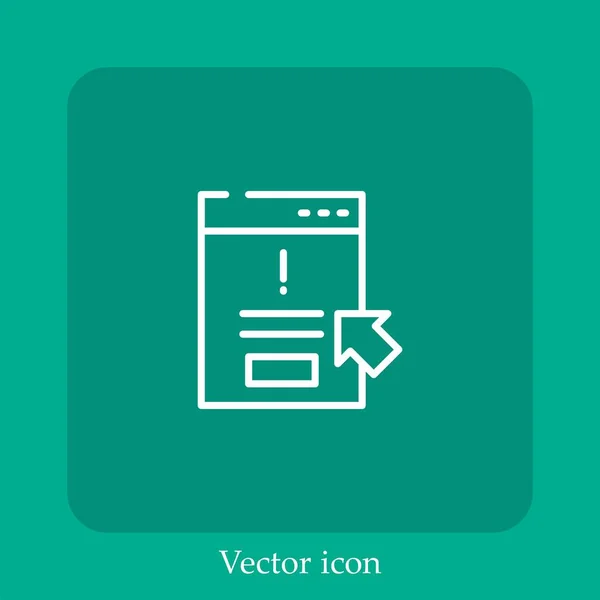 Icône Vectorielle Notification Icône Linéaire Ligne Avec Trait Modifiable — Image vectorielle