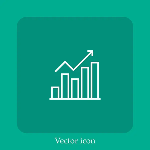 Bars Vector Icon Linear Icon Line Editable Stroke — Stock Vector