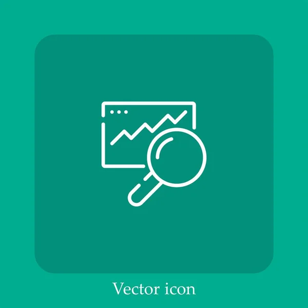 Icono Del Vector Búsqueda Icon Line Lineal Con Carrera Editable — Vector de stock