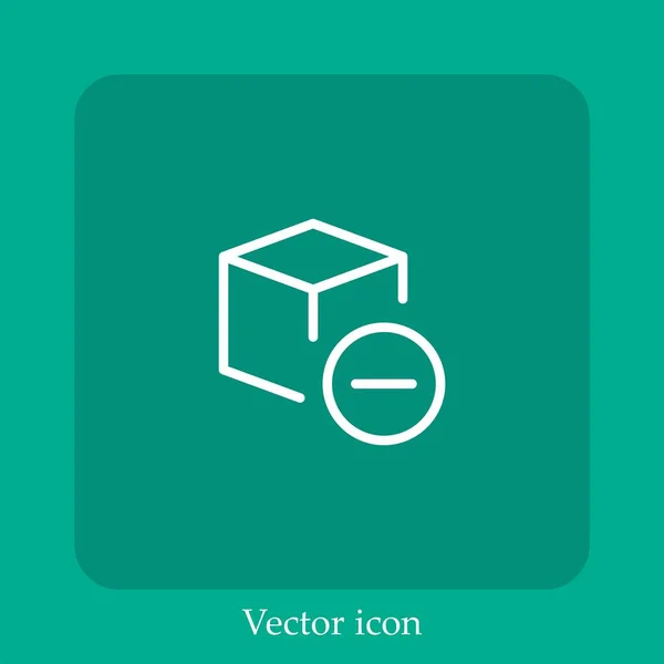 Supprimer Icône Vectorielle Icône Linéaire Ligne Avec Course Modifiable — Image vectorielle