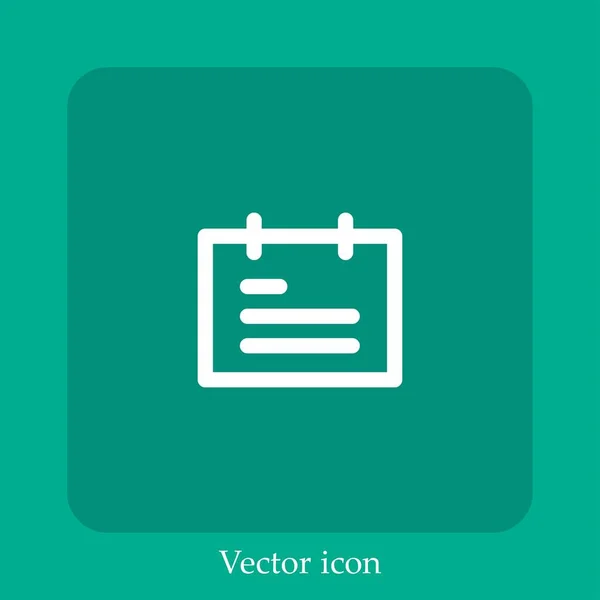 Ícone Vetorial Calendário Linear Icon Line Com Curso Editável — Vetor de Stock