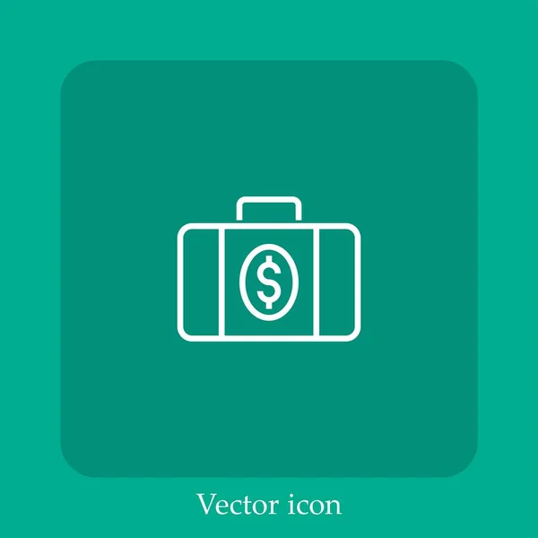 Ícone Vetor Pasta Linear Icon Line Com Curso Editável — Vetor de Stock