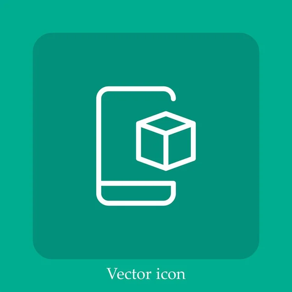 Ícone Vetor Telefone Celular Linear Icon Line Com Curso Editável — Vetor de Stock