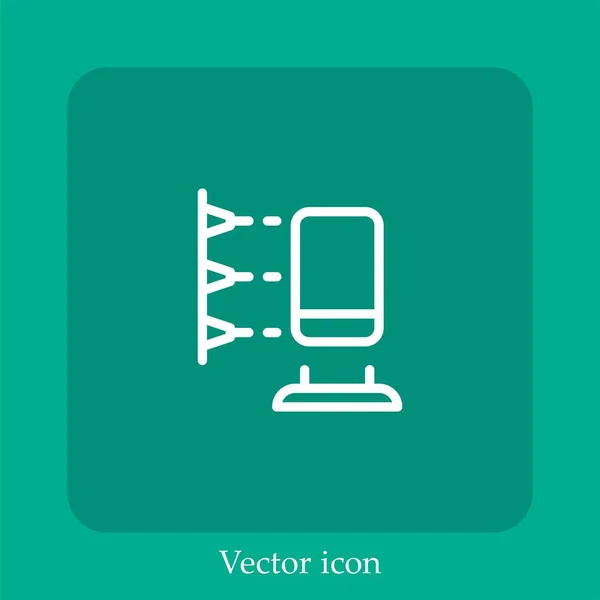 Druckervektorsymbol Lineare Icon Line Mit Editierbarem Strich — Stockvektor