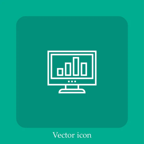 Computervektorsymbol Lineare Icon Line Mit Editierbarem Strich — Stockvektor