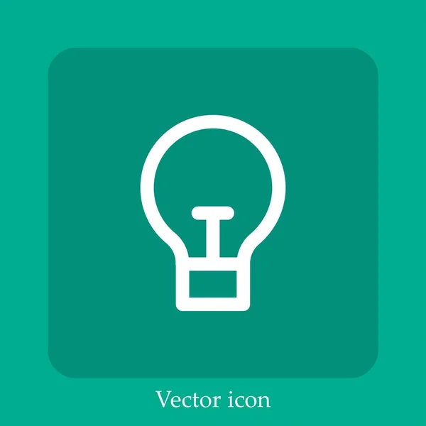 Icône Vectorielle Ampoule Icône Linéaire Ligne Avec Course Modifiable — Image vectorielle