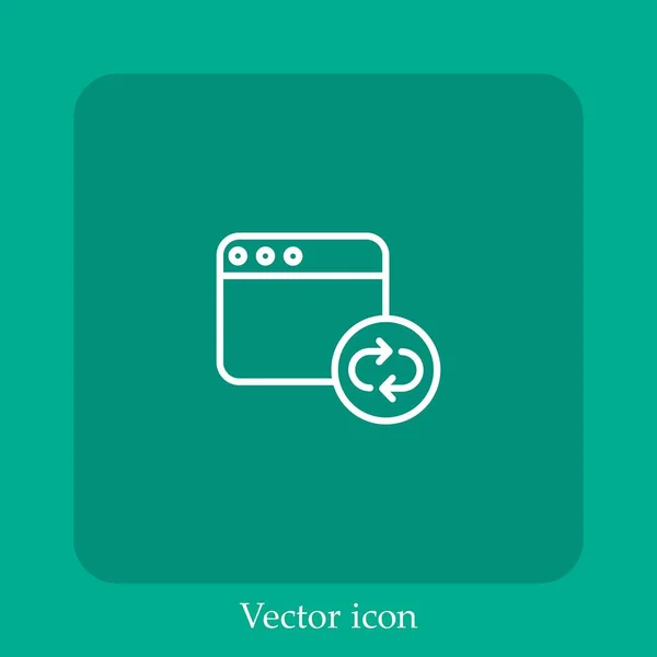 Ícone Vetor Sincronização Linear Icon Line Com Curso Editável — Vetor de Stock