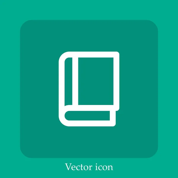 Livro Ícone Vetorial Linear Icon Line Com Curso Editável — Vetor de Stock