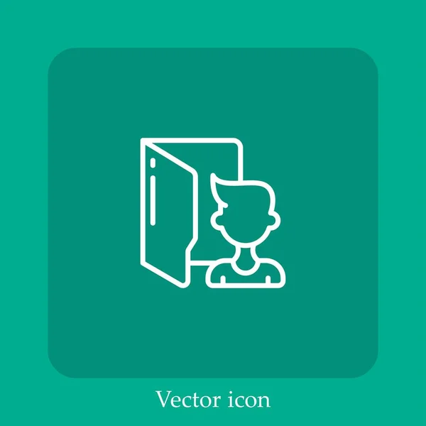 Icono Vector Carpeta Icon Line Lineal Con Carrera Editable — Archivo Imágenes Vectoriales