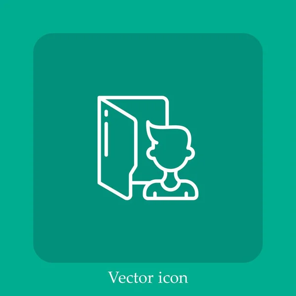 Icono Vector Carpeta Icon Line Lineal Con Carrera Editable — Vector de stock