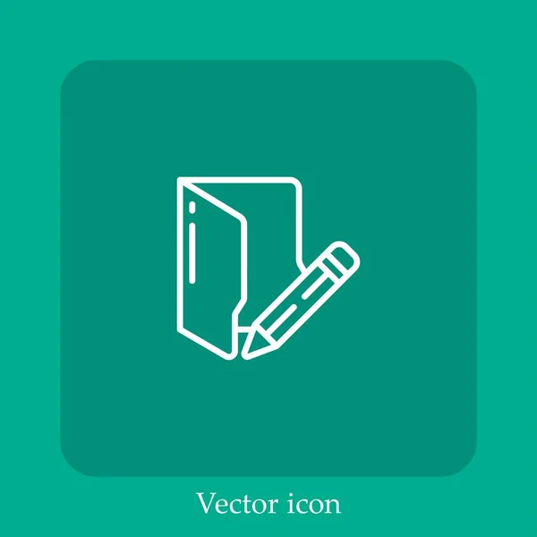 Ícone Vetorial Pasta Linear Icon Line Com Curso Editável — Vetor de Stock