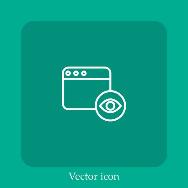 Seitenaufrufe Vektor Symbol Lineare Icon Line Mit Editierbarem Strich — Stockvektor