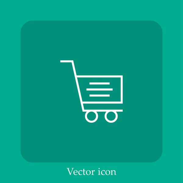 Shopping Cart Vector Icon Linear Icon Line Editable Stroke — Stock Vector