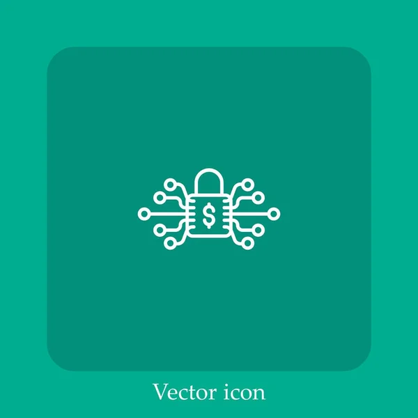 Icono Vector Bloqueo Icon Line Lineal Con Carrera Editable — Vector de stock