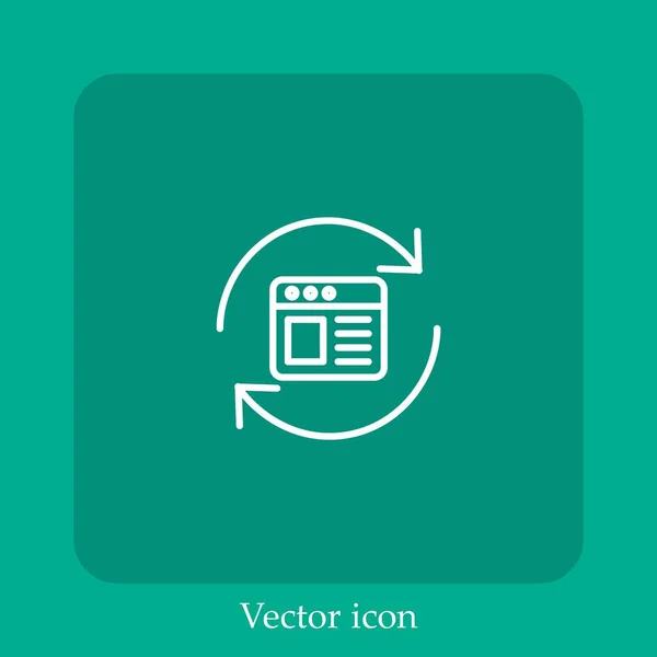 Icono Vector Recarga Icon Line Lineal Con Carrera Editable Gráficos vectoriales