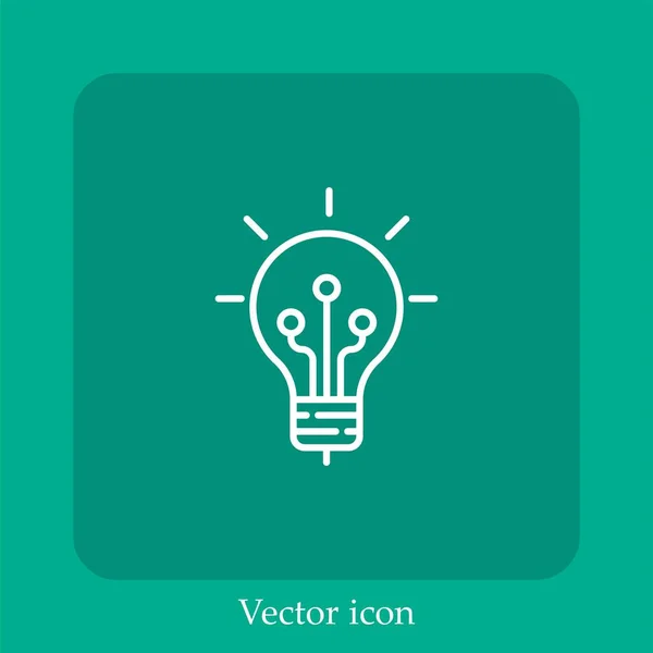 Idea Vector Icono Lineal Icon Line Con Carrera Editable Vector de stock