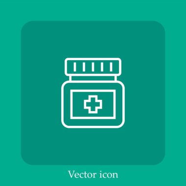 hap vektörü doğrusal simgesi. Düzenlenebilir vuruşla çizgi