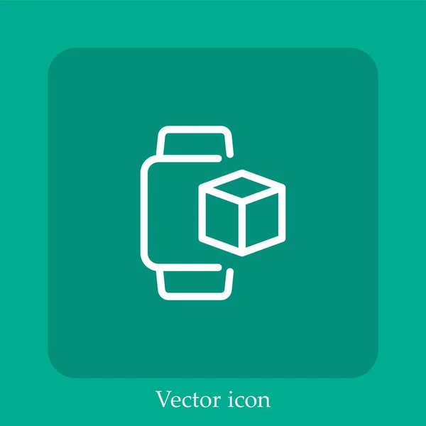 Smartwatch Icono Vector Icon Line Lineal Con Carrera Editable — Vector de stock