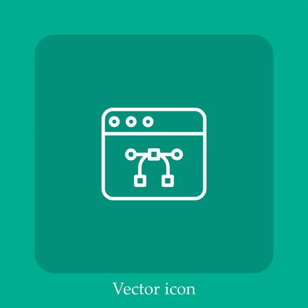 Ícone Vetorial Web Design Linear Icon Line Com Curso Editável — Vetor de Stock
