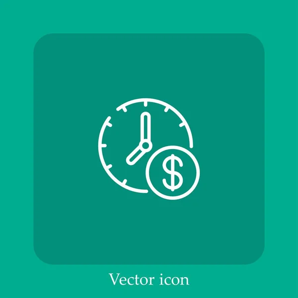 Uhr Vektorsymbol Lineare Icon Line Mit Editierbarem Strich — Stockvektor