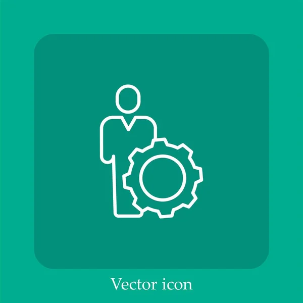 Mapeo Icono Vectorial Icono Lineal Línea Con Carrera Editable — Vector de stock