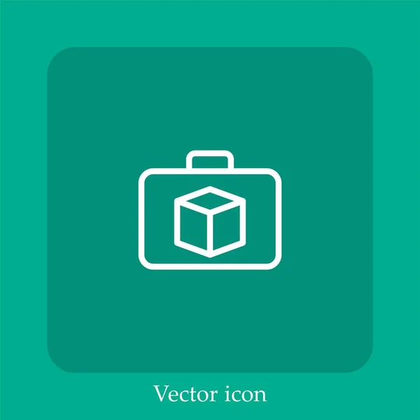 Ícone Vetor Mala Linear Icon Line Com Curso Editável — Vetor de Stock