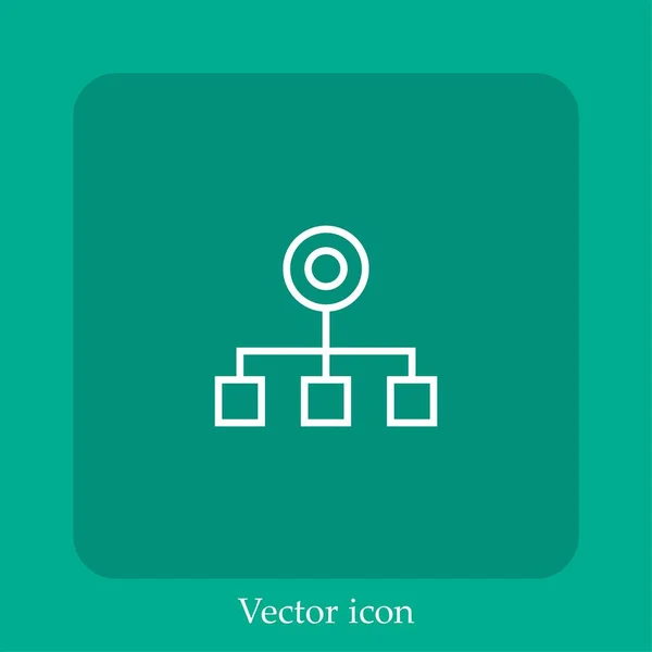 Icône Vectorielle Réseau Icône Linéaire Ligne Avec Trait Modifiable — Image vectorielle