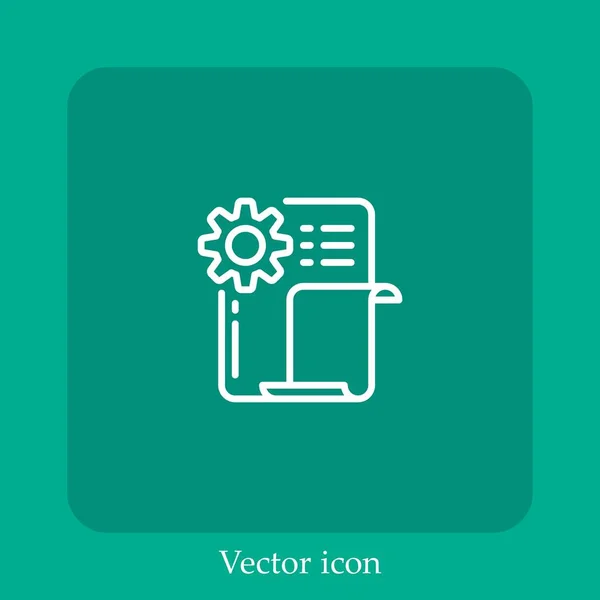Ícone Vetor Arquivo Linear Icon Line Com Curso Editável — Vetor de Stock