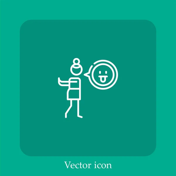 Icono Vector Disgustado Icon Line Lineal Con Carrera Editable — Vector de stock