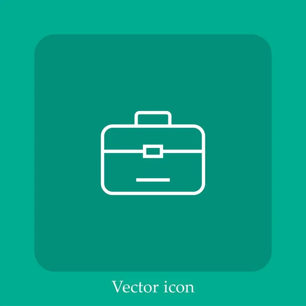 Briefcase Vector Icon Linear Icon Line Editable Stroke — Stock Vector