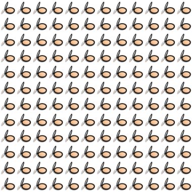 Compact beige powder in a black open case on a white background. Pattern. Cosmetic foundation, concealer, corrector for a perfect complexion. Women's beauty product, accessory for professional makeup.