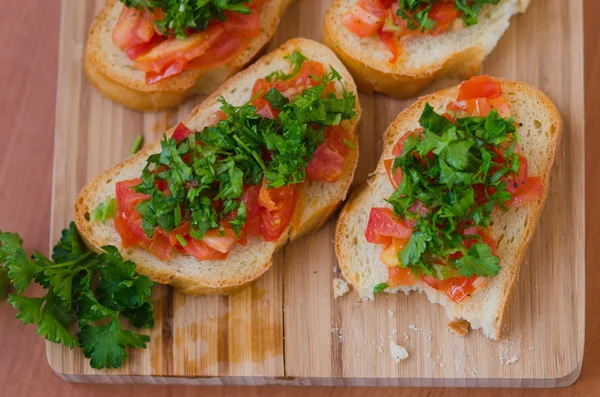 Vegetarian sandwich on the board — Stock Photo, Image