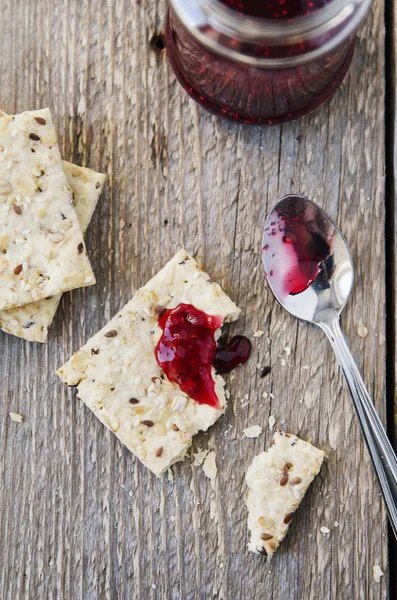 Sweet desert on a wooden table — Stock Photo, Image