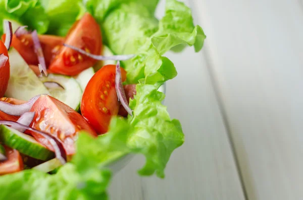 Insalata con cetrioli e pomodori olio d'oliva — Foto Stock